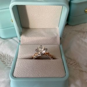 2ct  moissanite two tone classic cut waterfall style  ring